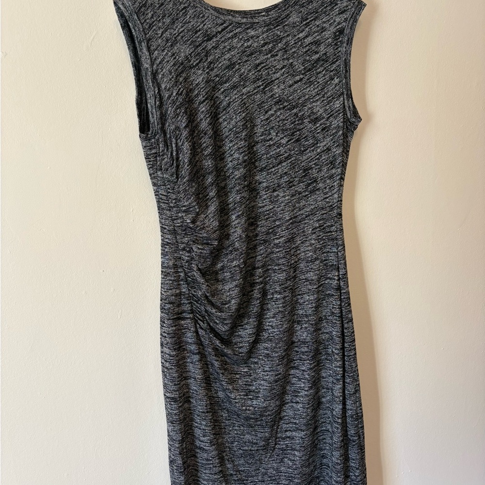 GAP Charcoal Sleeveless Midi Ruched Dress L petite